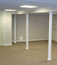 Smartpost column wrap on a basement in Trois-Rivieres